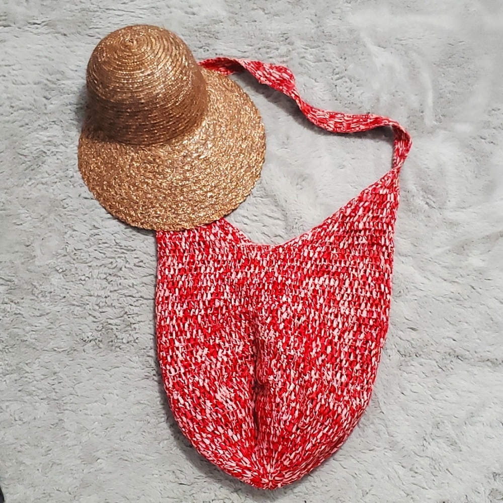 Bundle summer knit bag+ woven hat